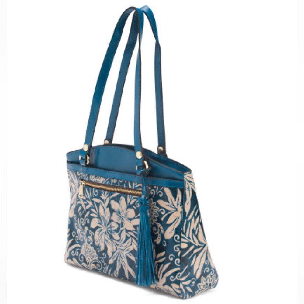 NWT-Patricia Nash-Greek Floral-Poppy Tote-Leather Tassels-Dust Bag-$249 - Picture 13 of 15